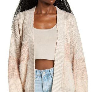 ALL IN FAVOR All In Flavor Colorblock Cardigan In Cream